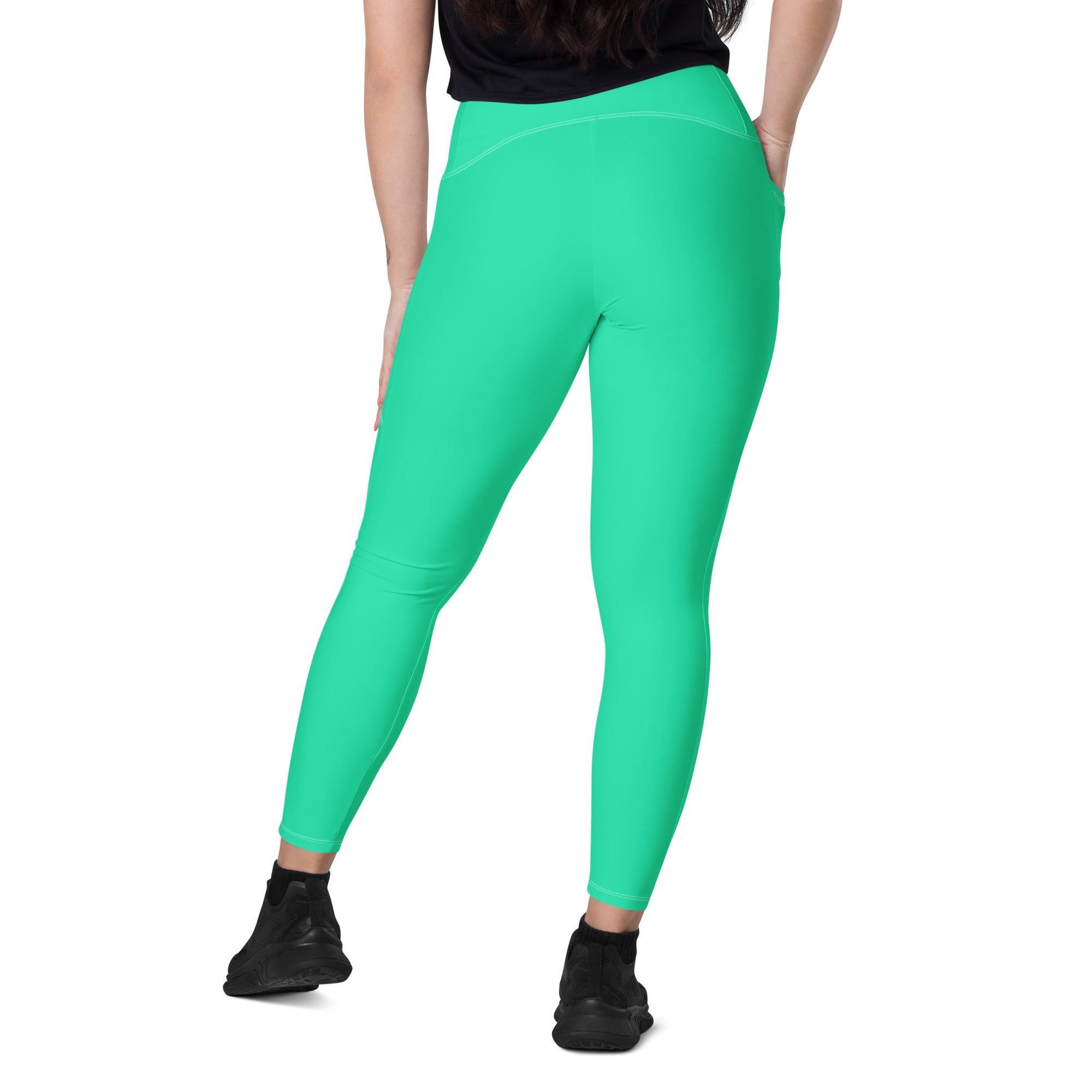 Leggings with Pockets in Sea Green